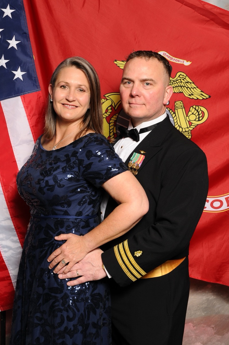 Dr. Hardy in Navy dress uniform