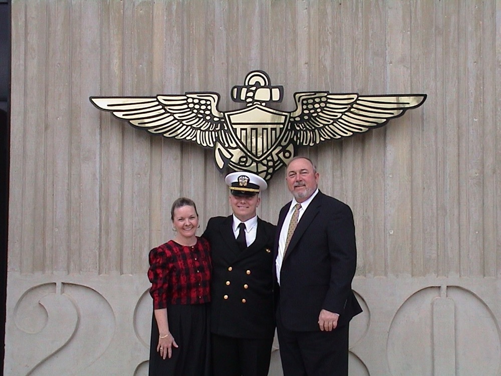 Dr. Hardy at his naval winging ceremony with family